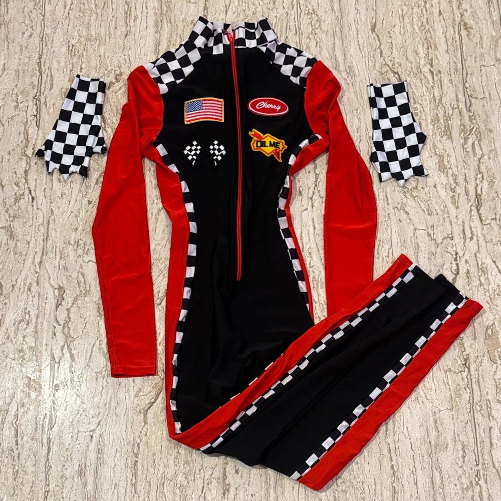 Racing Driver Halloween Costume – w/ Gloves - XS/S